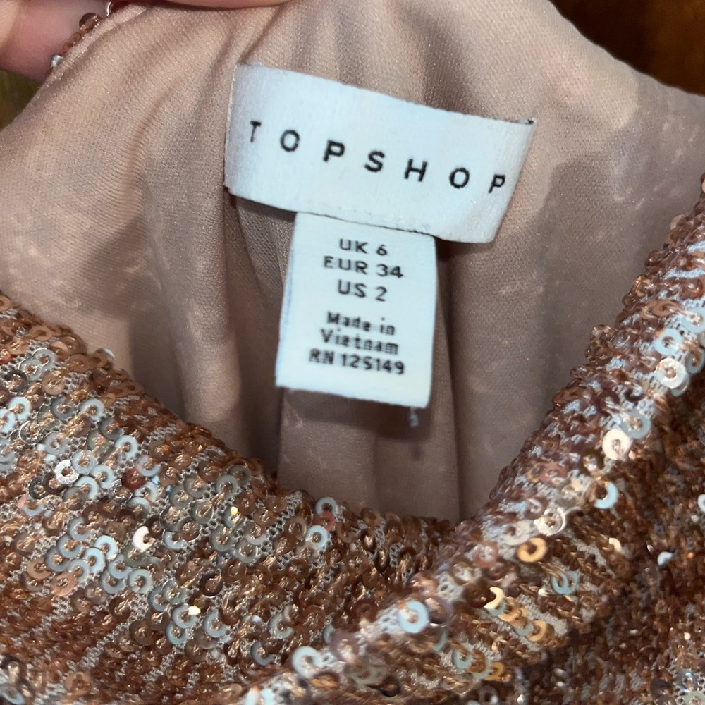 Womens Topshop Baby Pink Sequin Dress, New without tags - Picture 2 of 3